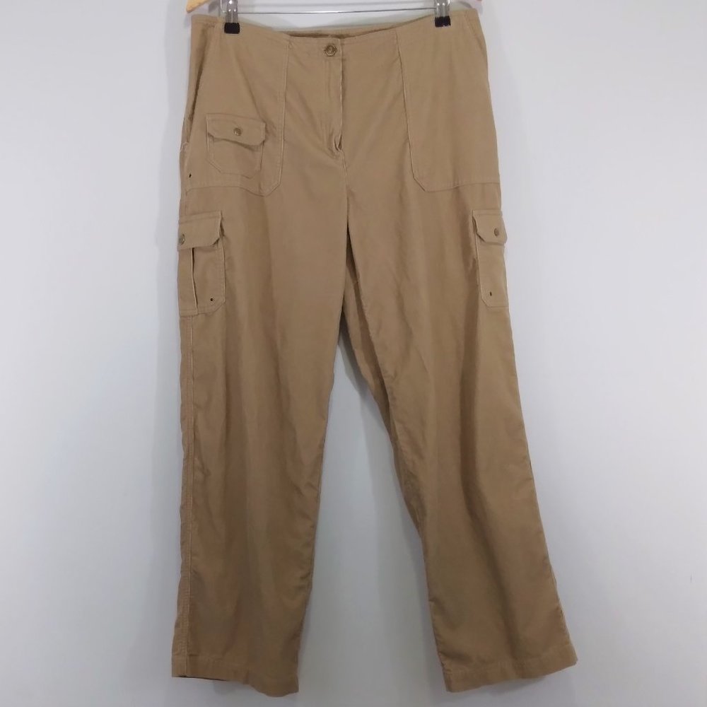 Beige Cargo Corduroy Pants